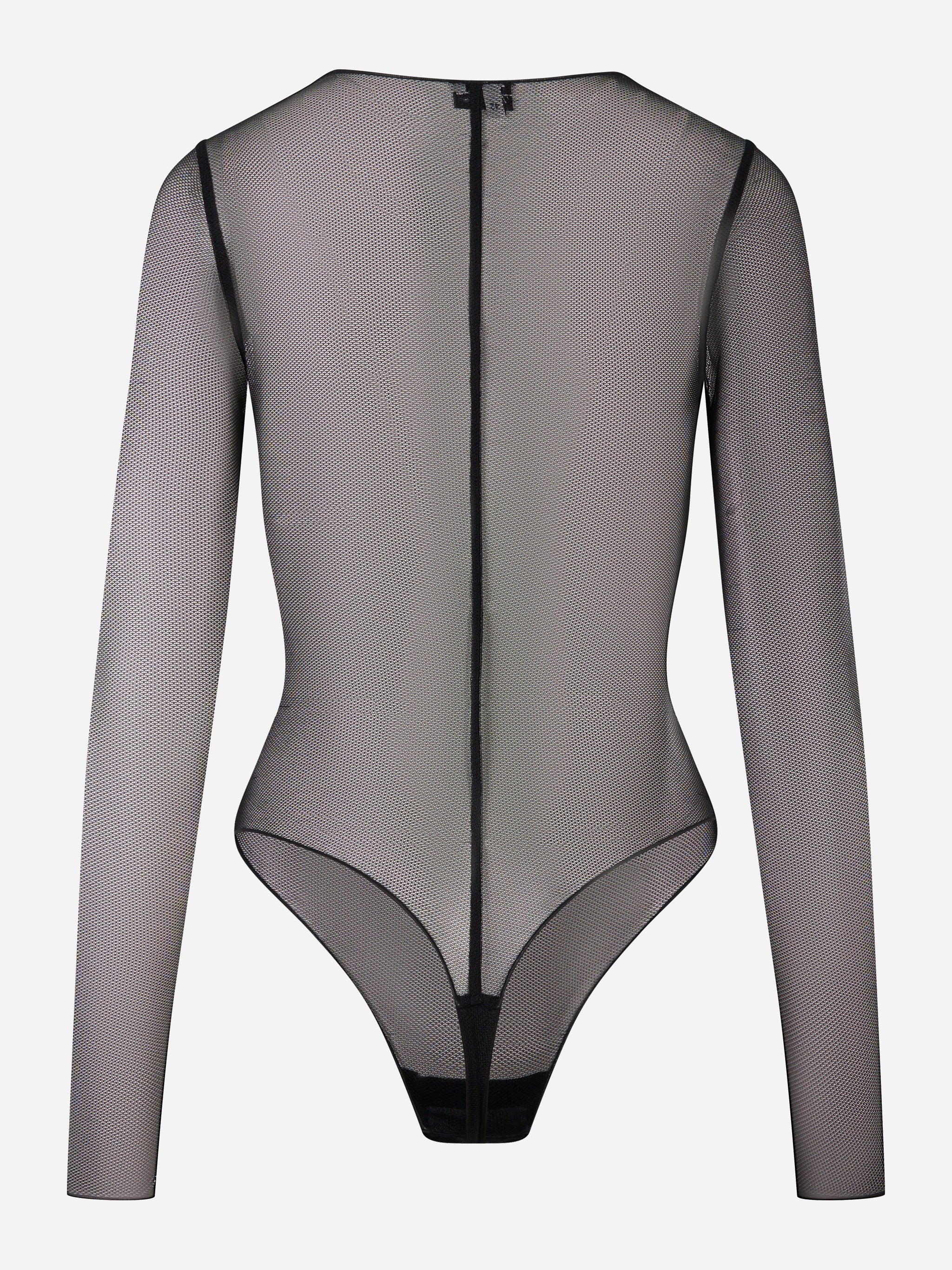 Body in tulle nero con collana removibile Elisabetta Franchi - vista posteriore