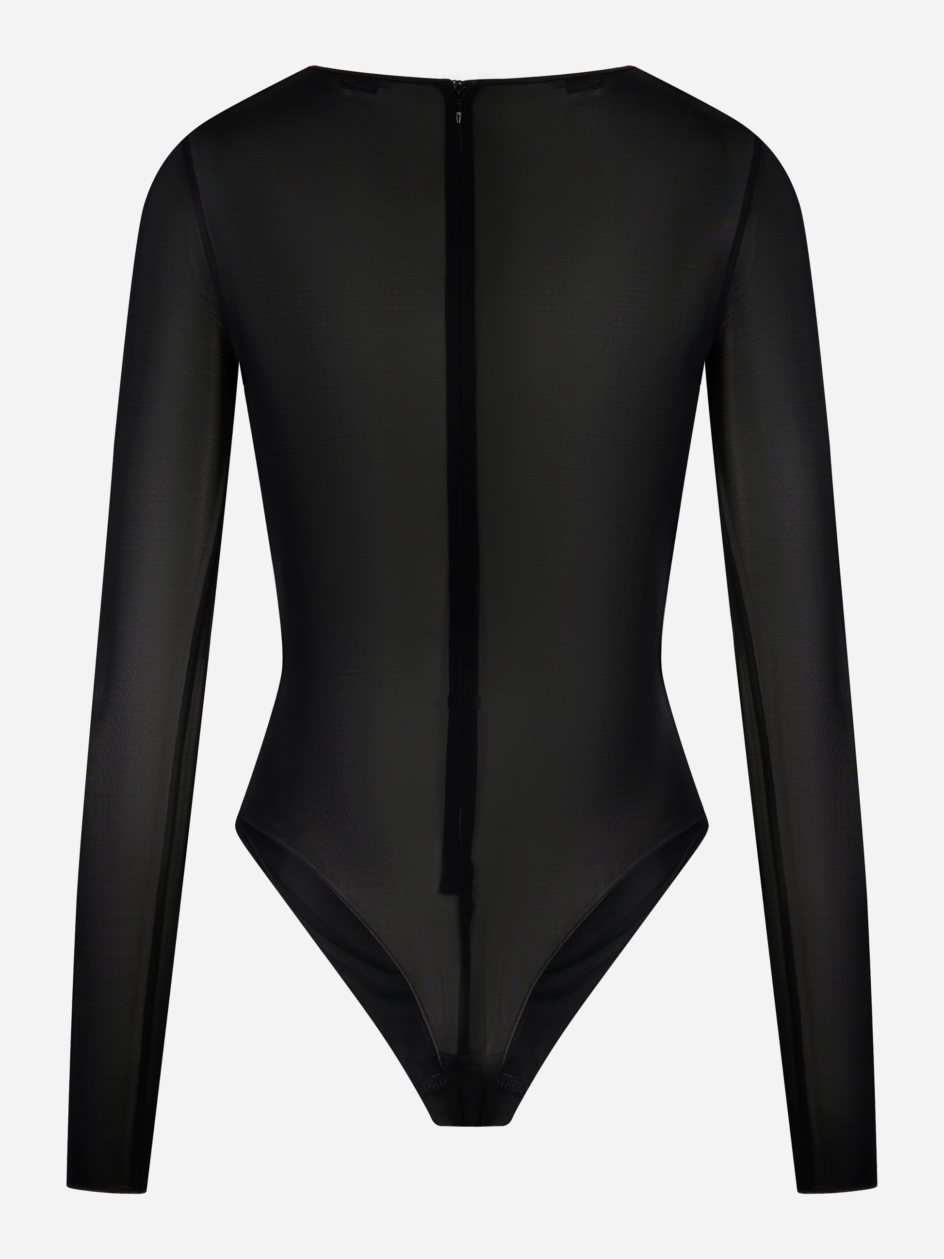 Retro body nero in tulle con zip invisibile - Elisabetta Franchi