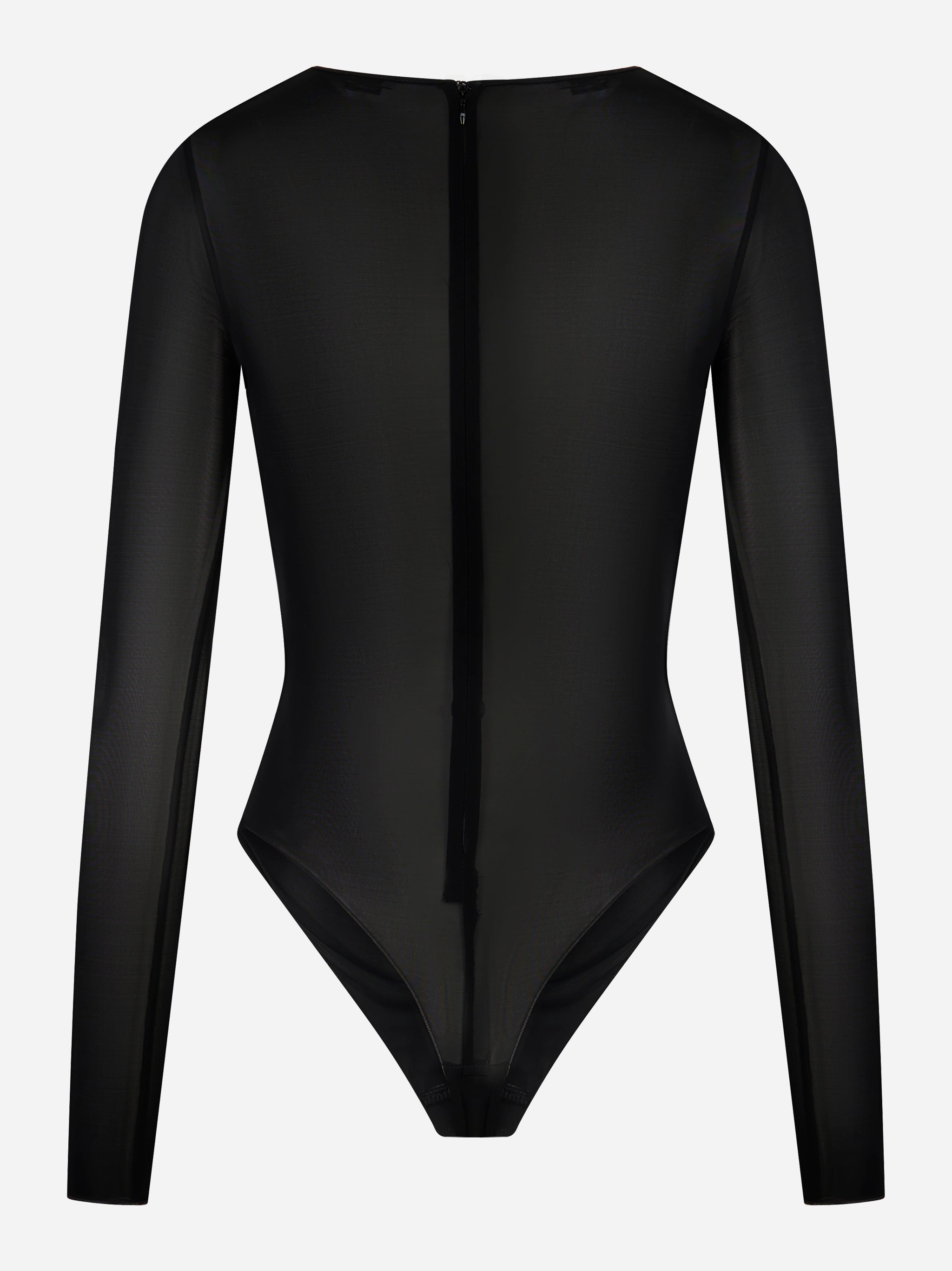 Retro body nero in tulle con zip invisibile - Elisabetta Franchi