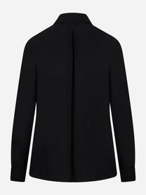 elisabetta-franchi-camicia georgette nera con foulard stampato vista posteriore