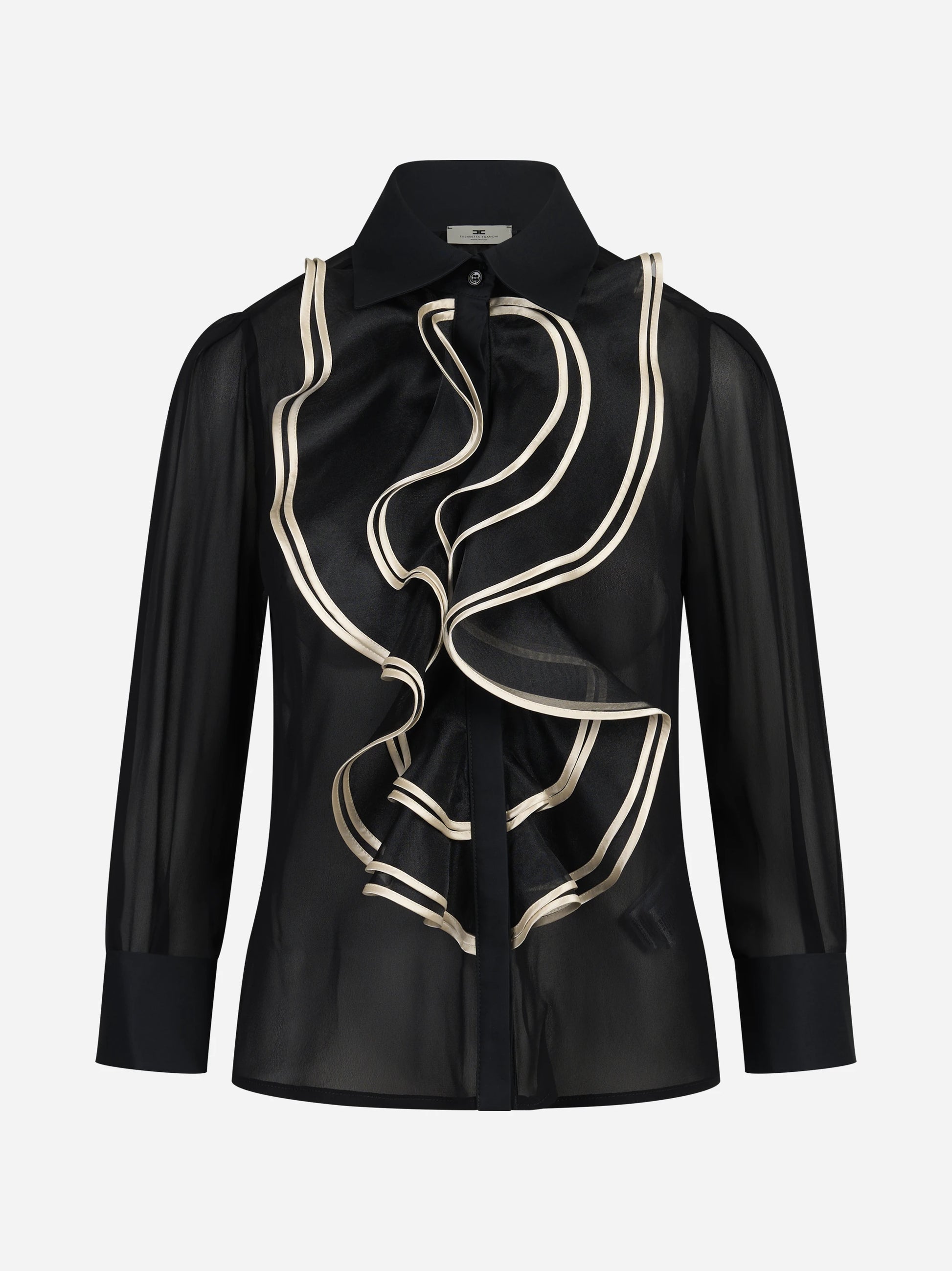 Camicia in georgette con ruches - vista frontale