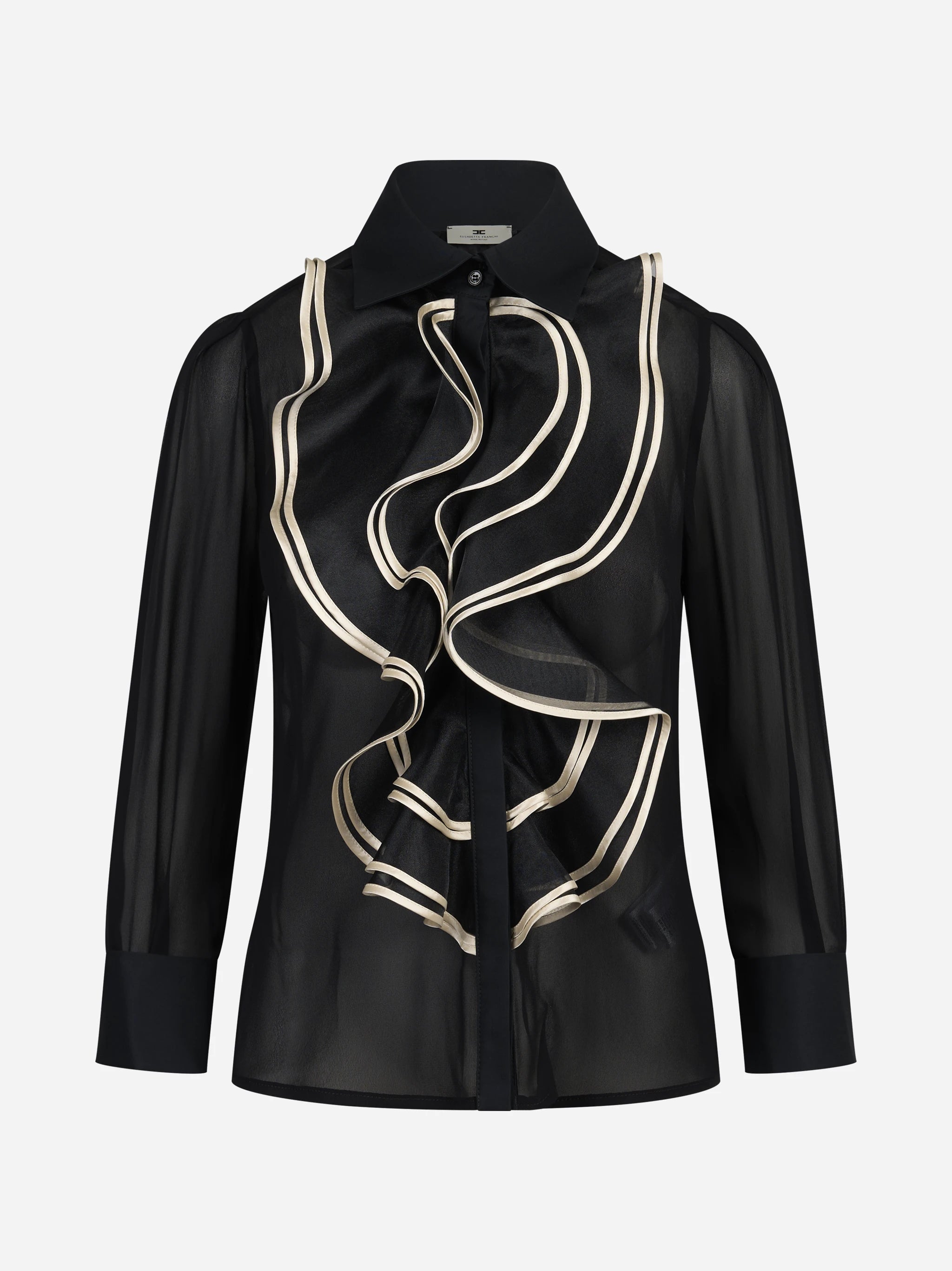 Camicia in georgette con ruches - vista frontale