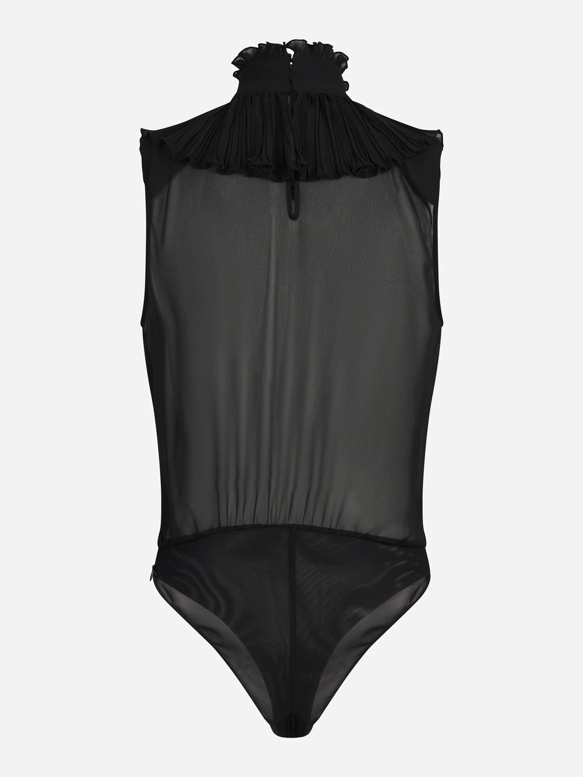 Body in pizzo con collo alto nero - dettaglio del prodotto
