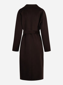 Cappotto a vestaglia in lana dark chocolate - vista posteriore