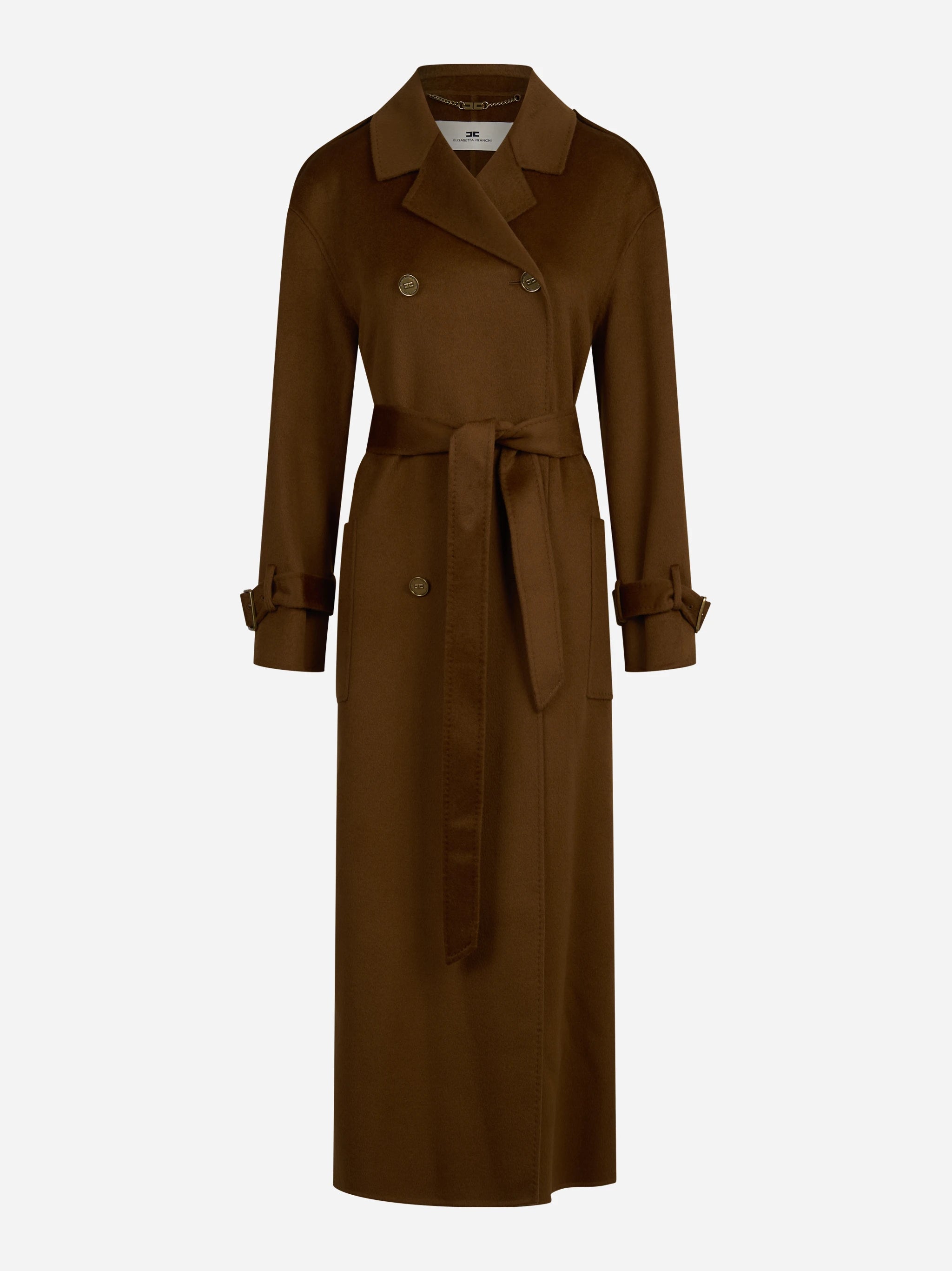 Cappotto doppiopetto in panno double di lana - vista frontale