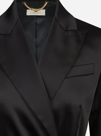 Giacca in raso stretch con cintura nera