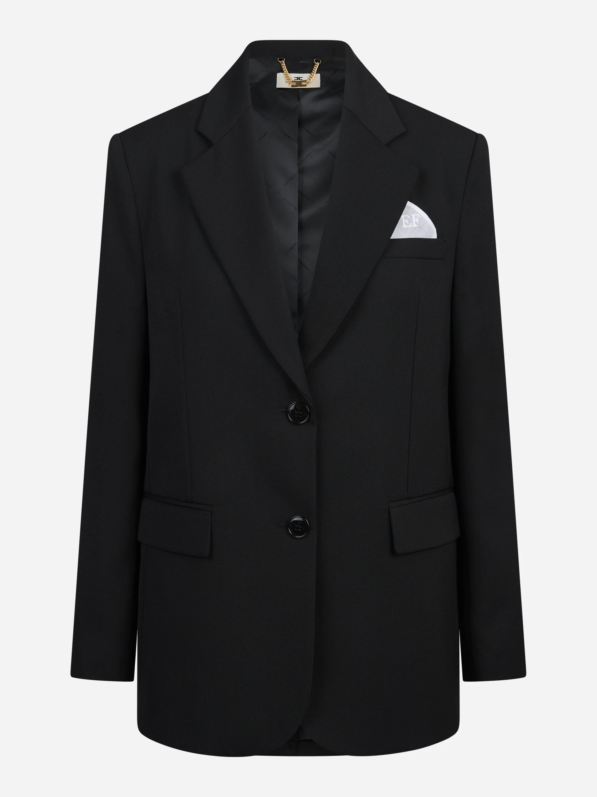 Giacca monopetto in gabardina nera