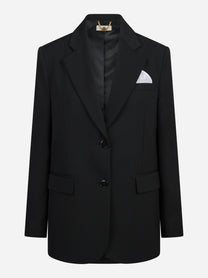 Giacca monopetto in gabardina nera