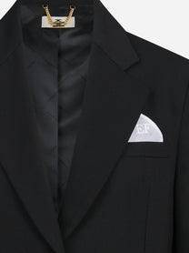 Giacca monopetto in gabardina nera