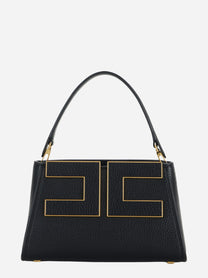 Borsa a mano con logo nera Elisabetta Franchi, vista 1 di 4