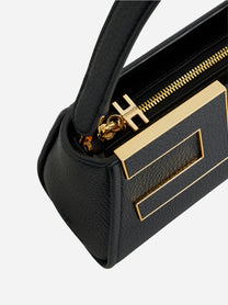 Borsa a mano con logo nera Elisabetta Franchi, vista 4 di 4