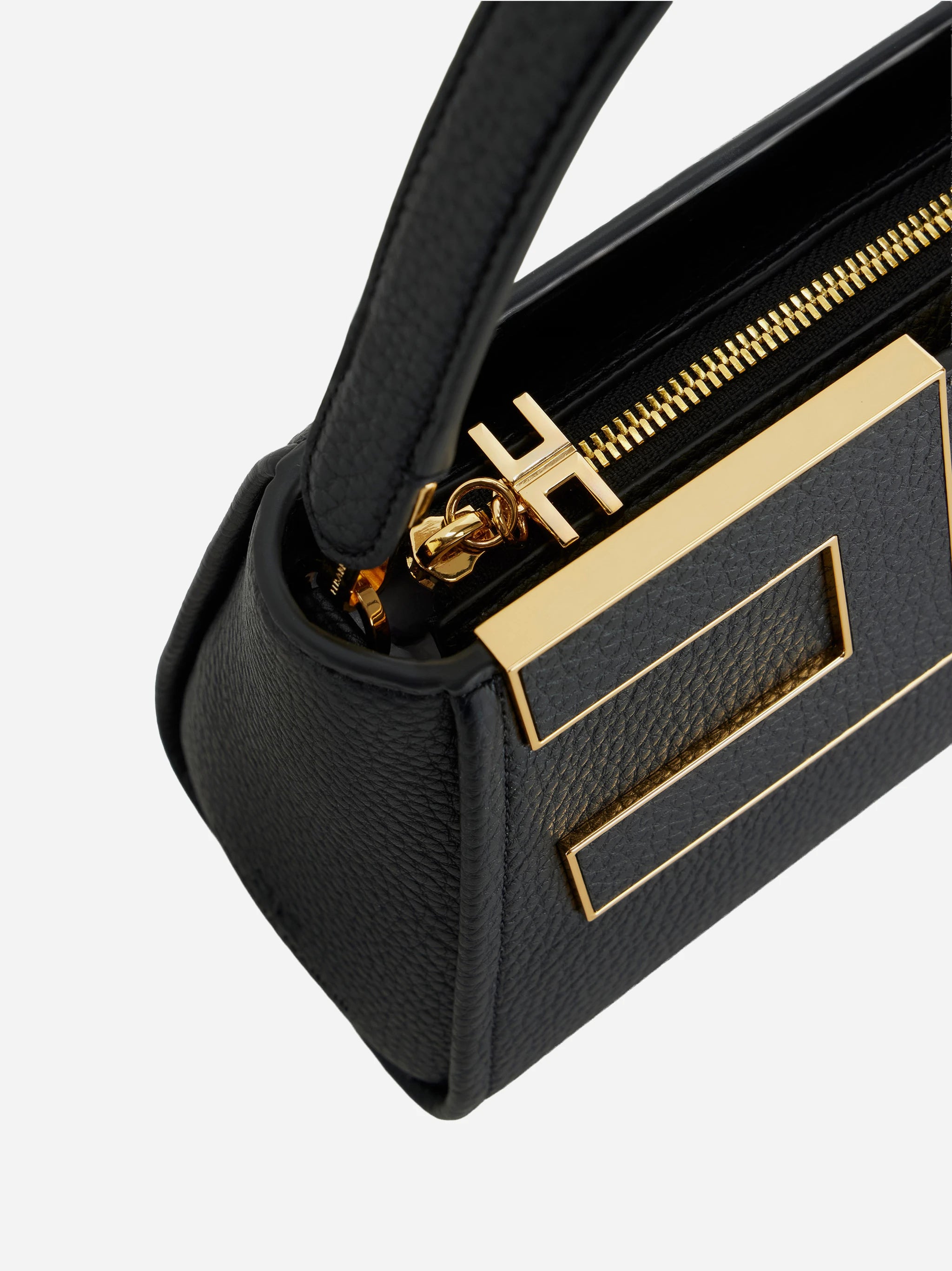 Borsa a mano con logo nera Elisabetta Franchi, vista 4 di 4