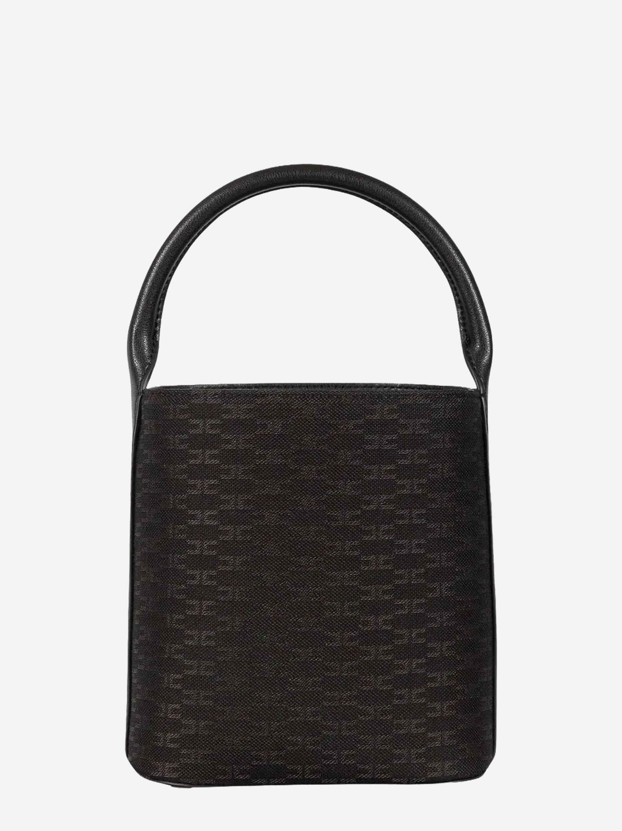 Borsa a secchiello monogram nera Elisabetta Franchi, vista 2 di 3