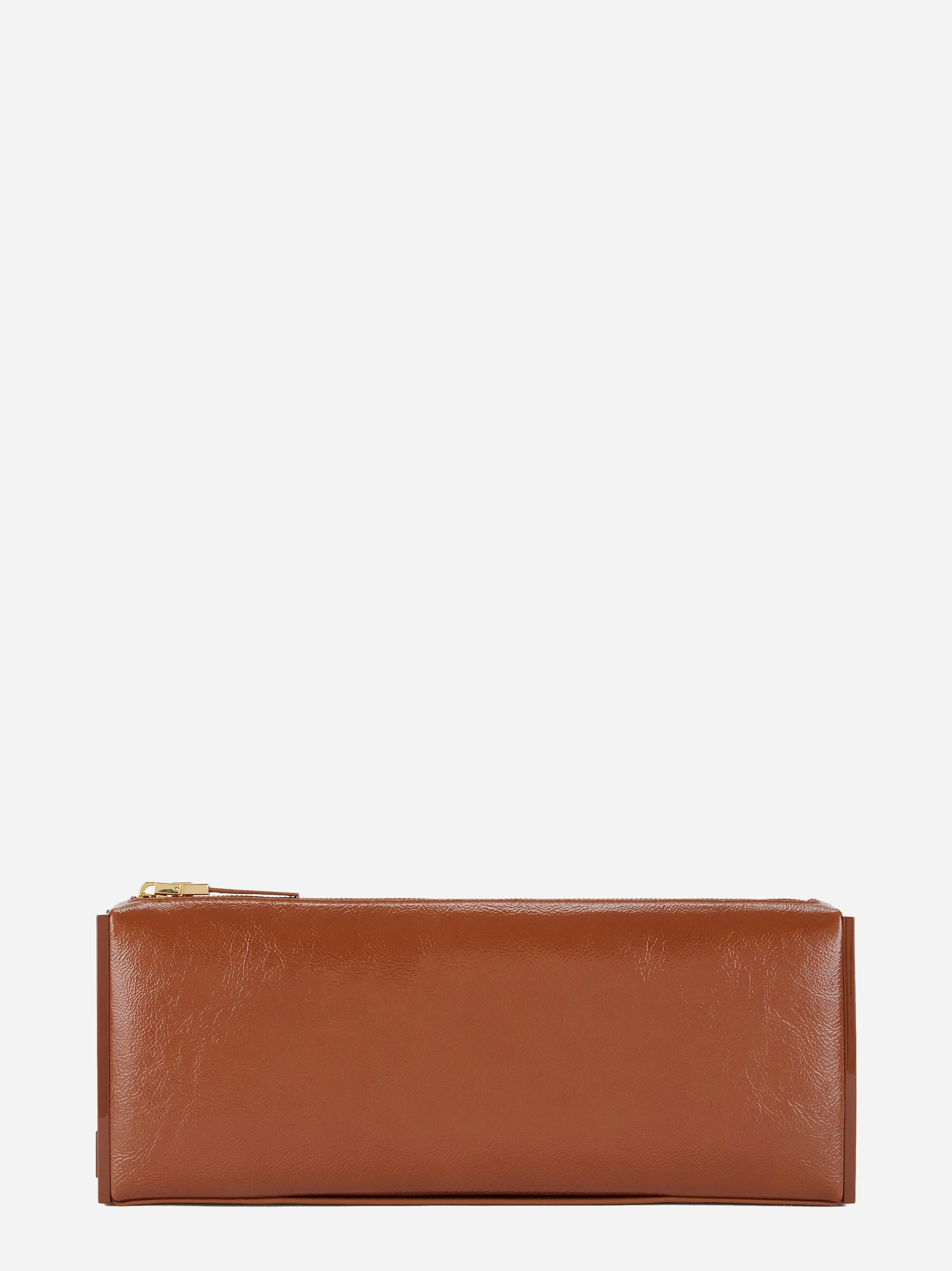 Clutch in vernice marrone Elisabetta Franchi, vista 1 di 4