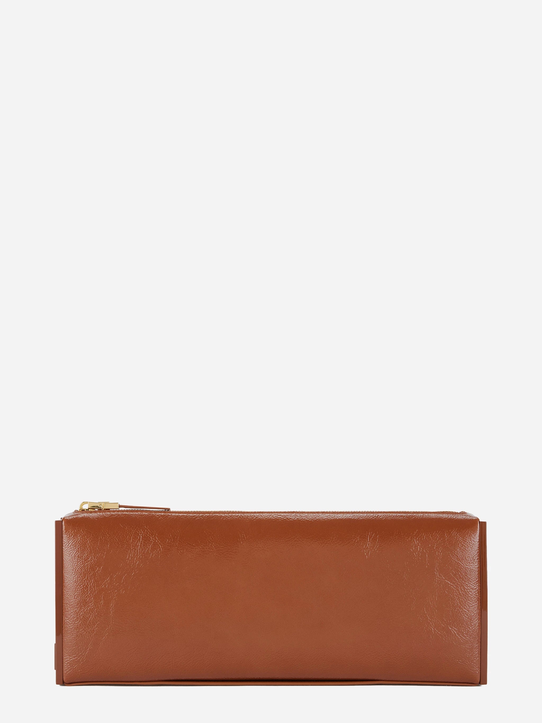 Clutch in vernice marrone Elisabetta Franchi, vista 1 di 4