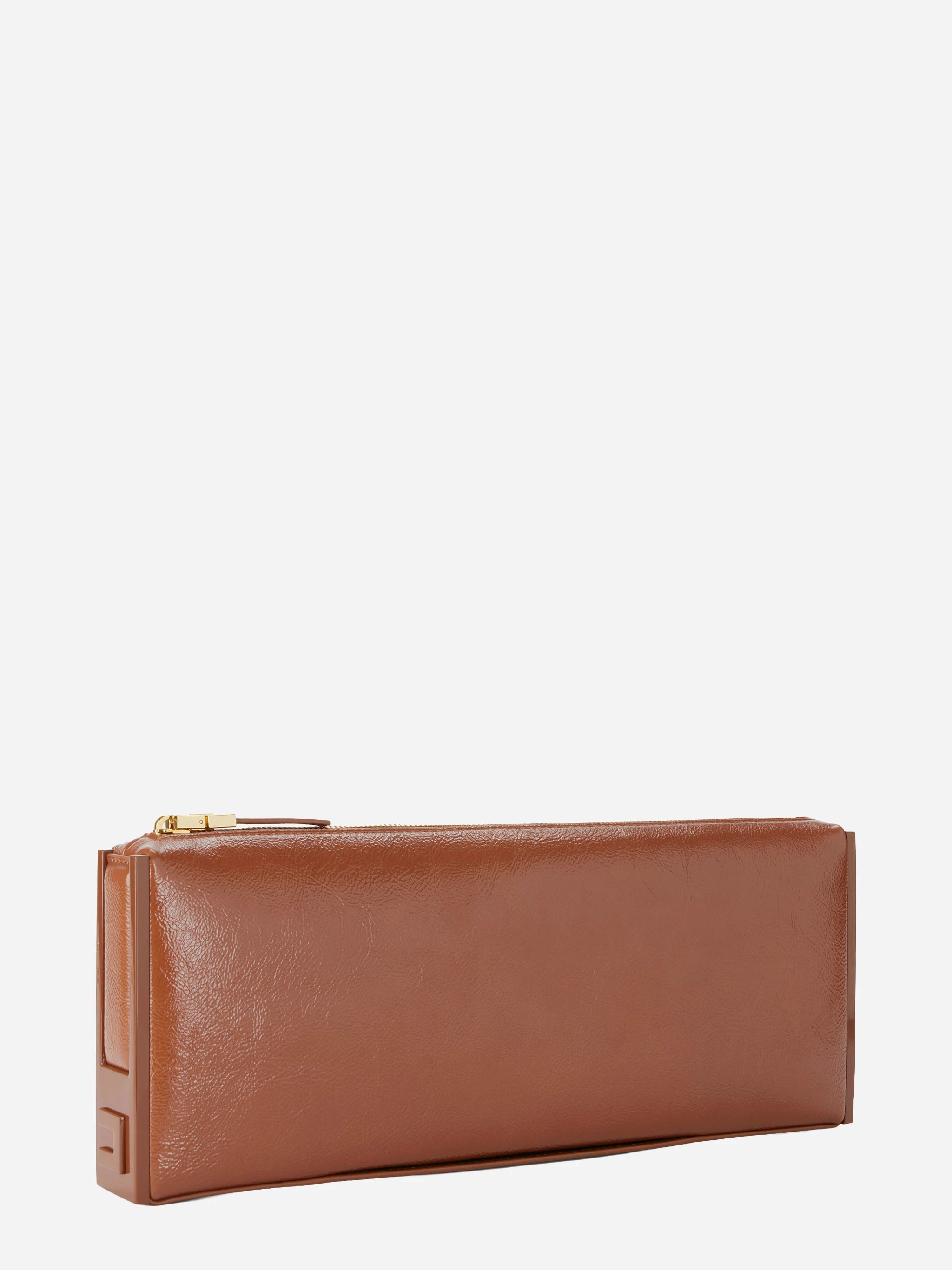 Clutch in vernice marrone Elisabetta Franchi, vista 2 di 4