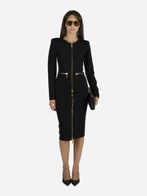 Cardigan in maglia con zip nero - indossato, posa alternativa