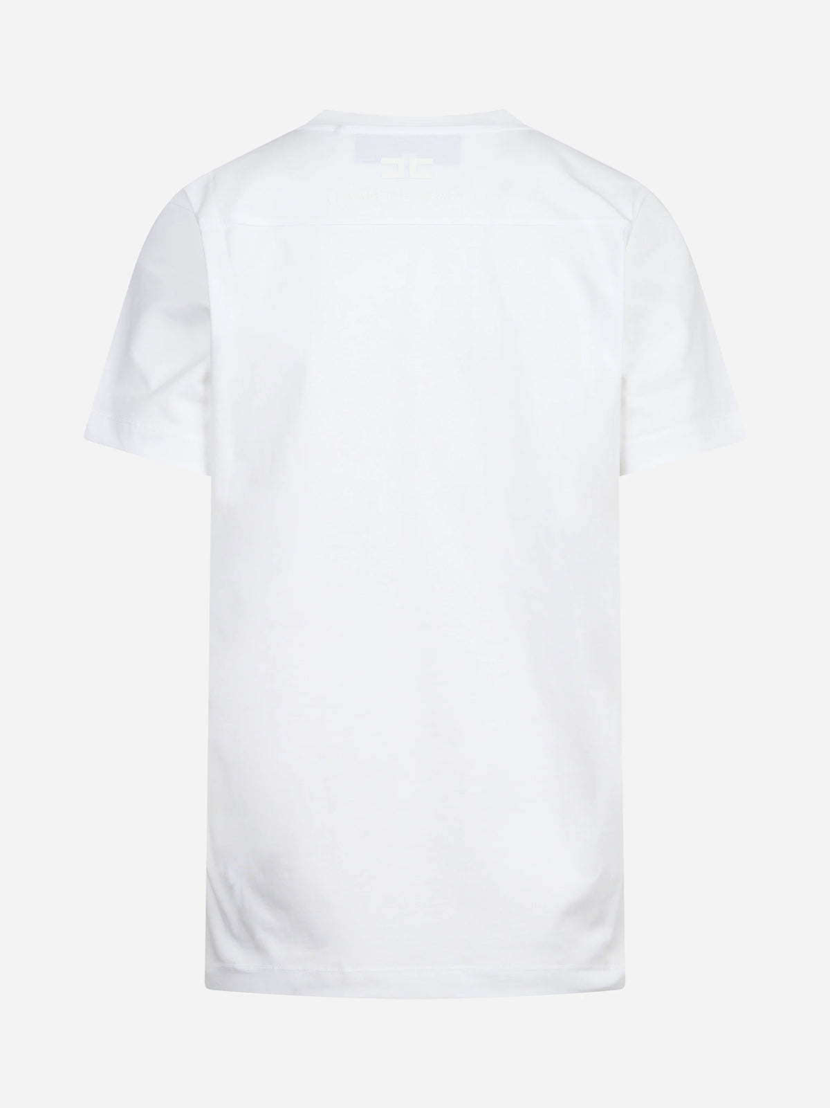 T-shirt girocollo in cotone bianca ELISABETTA FRANCHI – immagine 2 di 3
