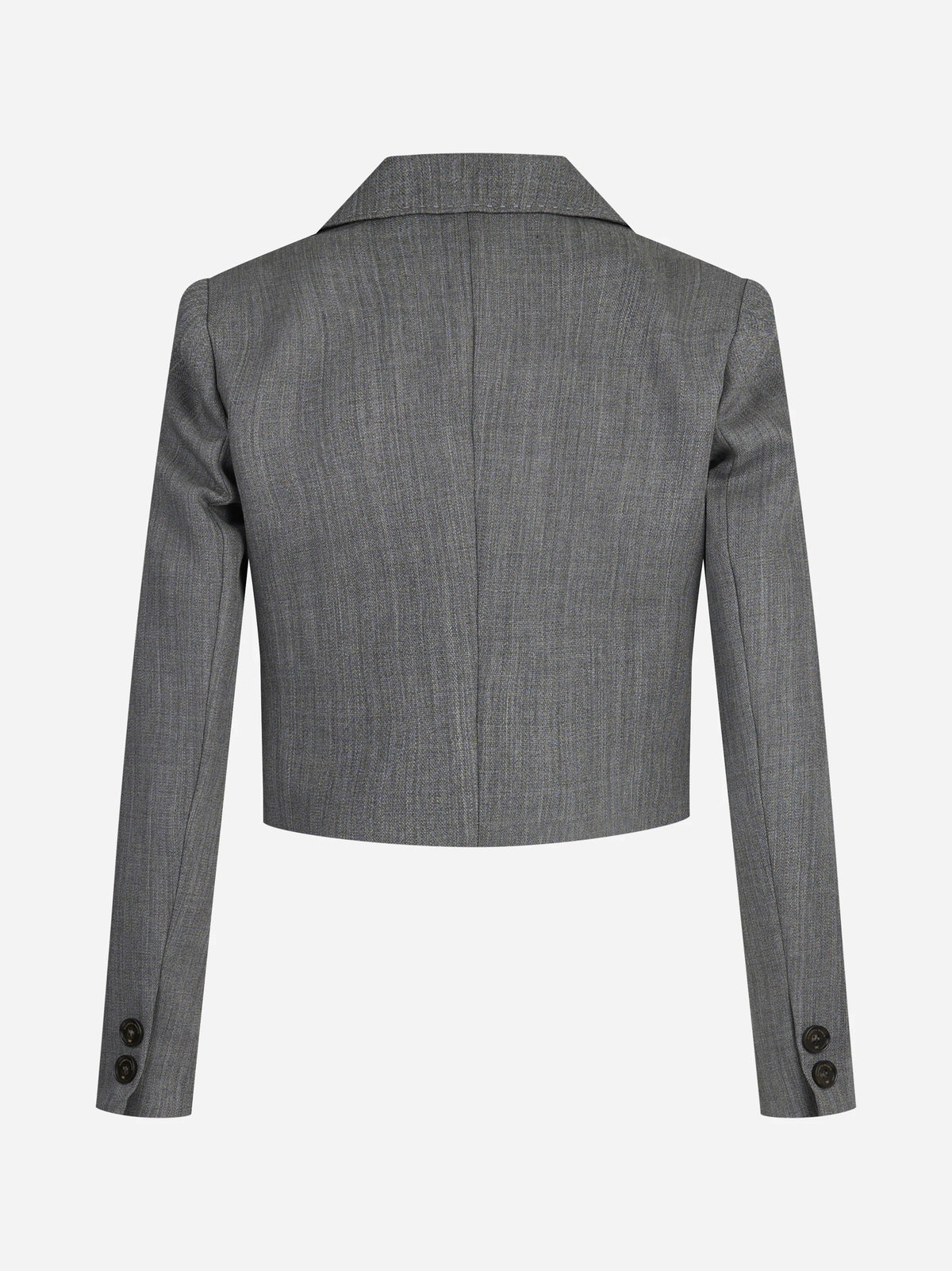 Blazer corto in lana grigio - vista posteriore
