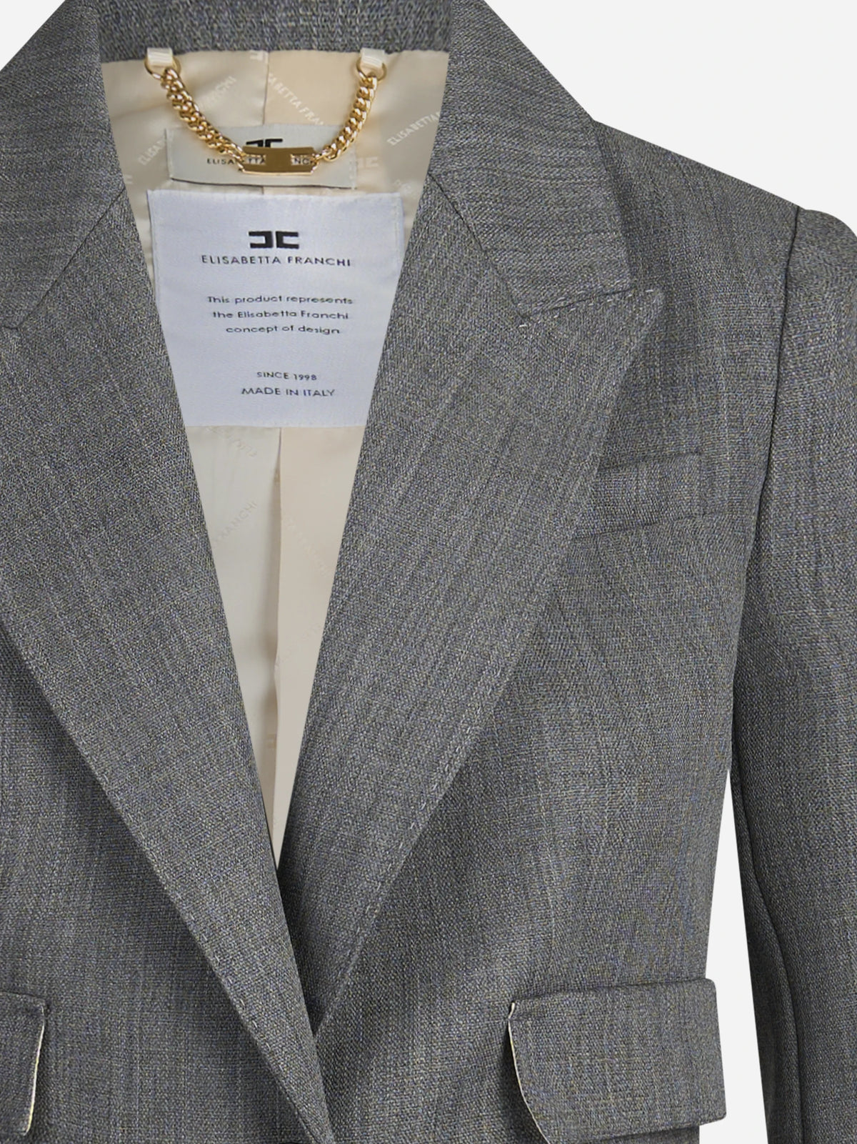 Blazer corto in lana grigio - dettaglio del prodotto