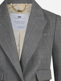 Blazer corto in lana grigio - dettaglio del prodotto