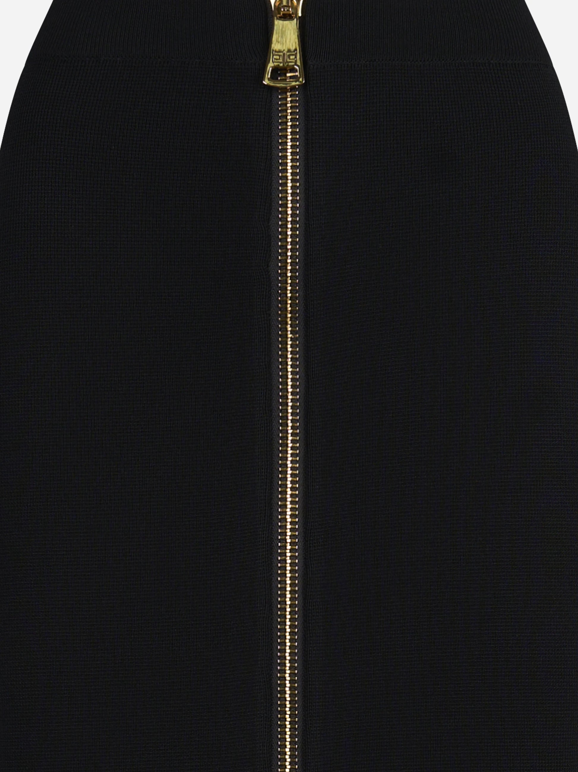 Gonna midi in maglia con zip nera - dettaglio prodotto