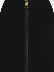 Gonna midi in maglia con zip nera - dettaglio prodotto