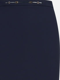 Gonna midi a tubino con morsetto blu notte - dettaglio prodotto