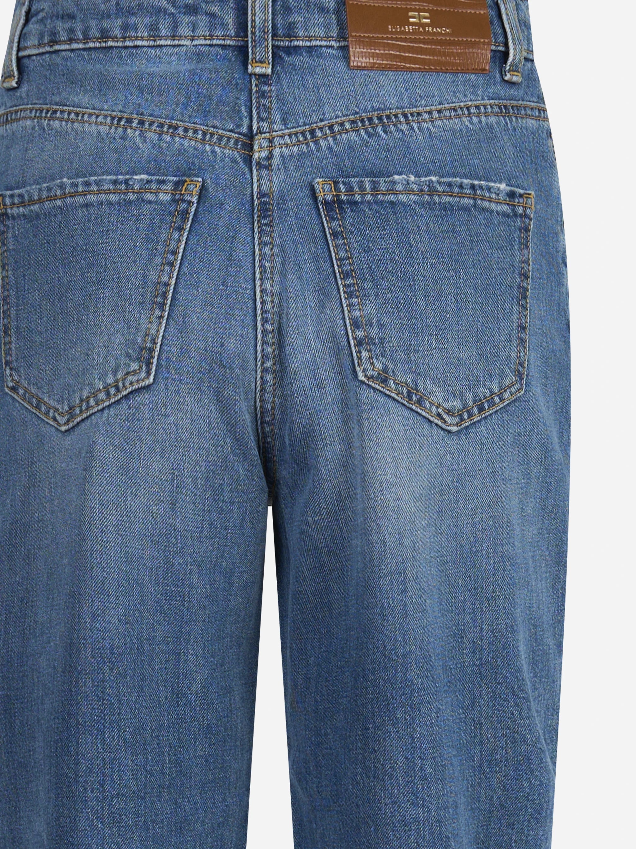 Jeans cinque tasche a vita alta blu vintage - dettaglio prodotto