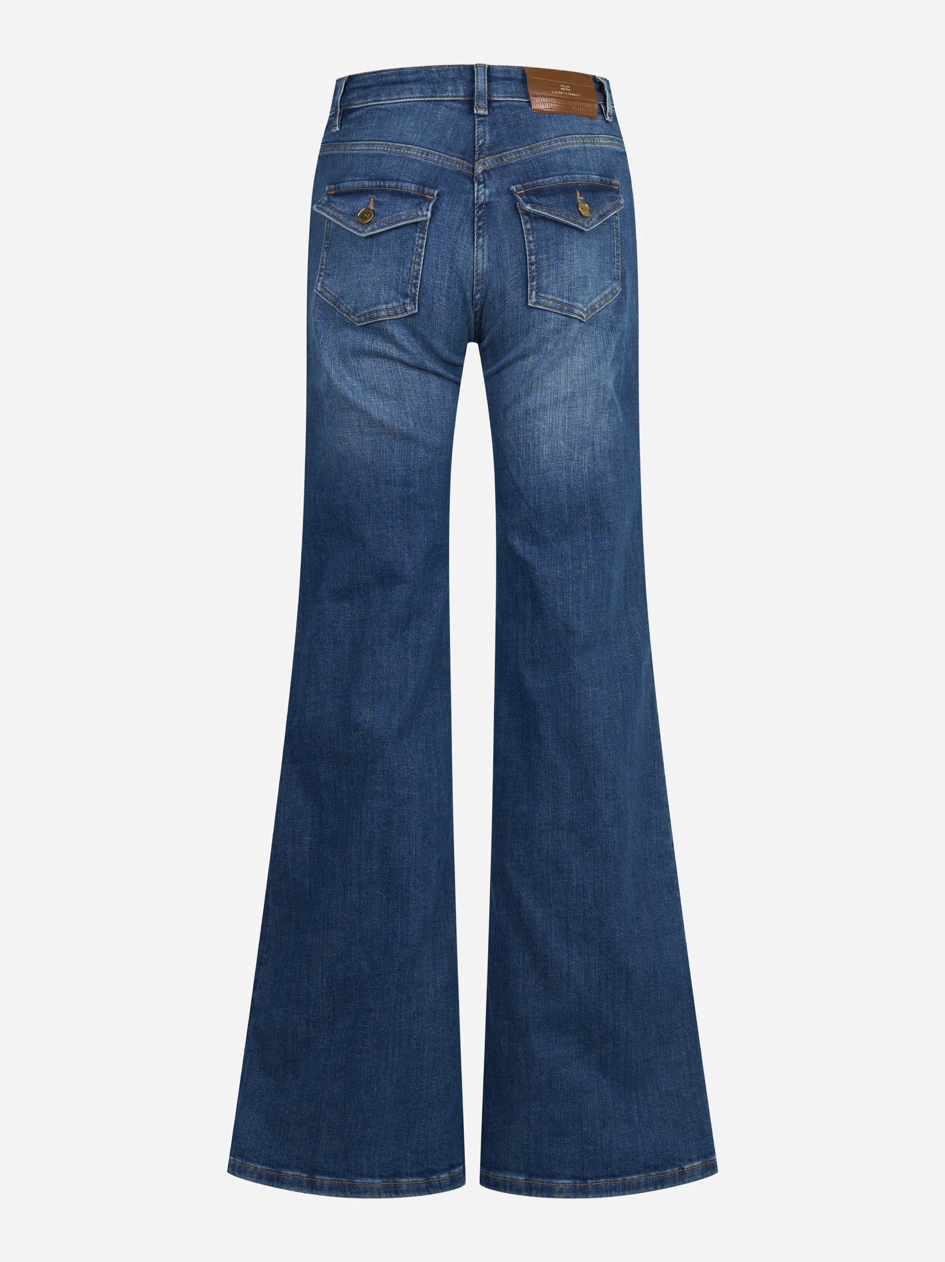Jeans a zampa con taschini blu vintage - vista posteriore