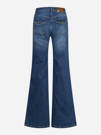 Jeans a zampa con taschini blu vintage - vista posteriore