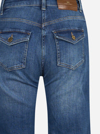 Jeans a zampa con taschini blu vintage - dettaglio prodotto
