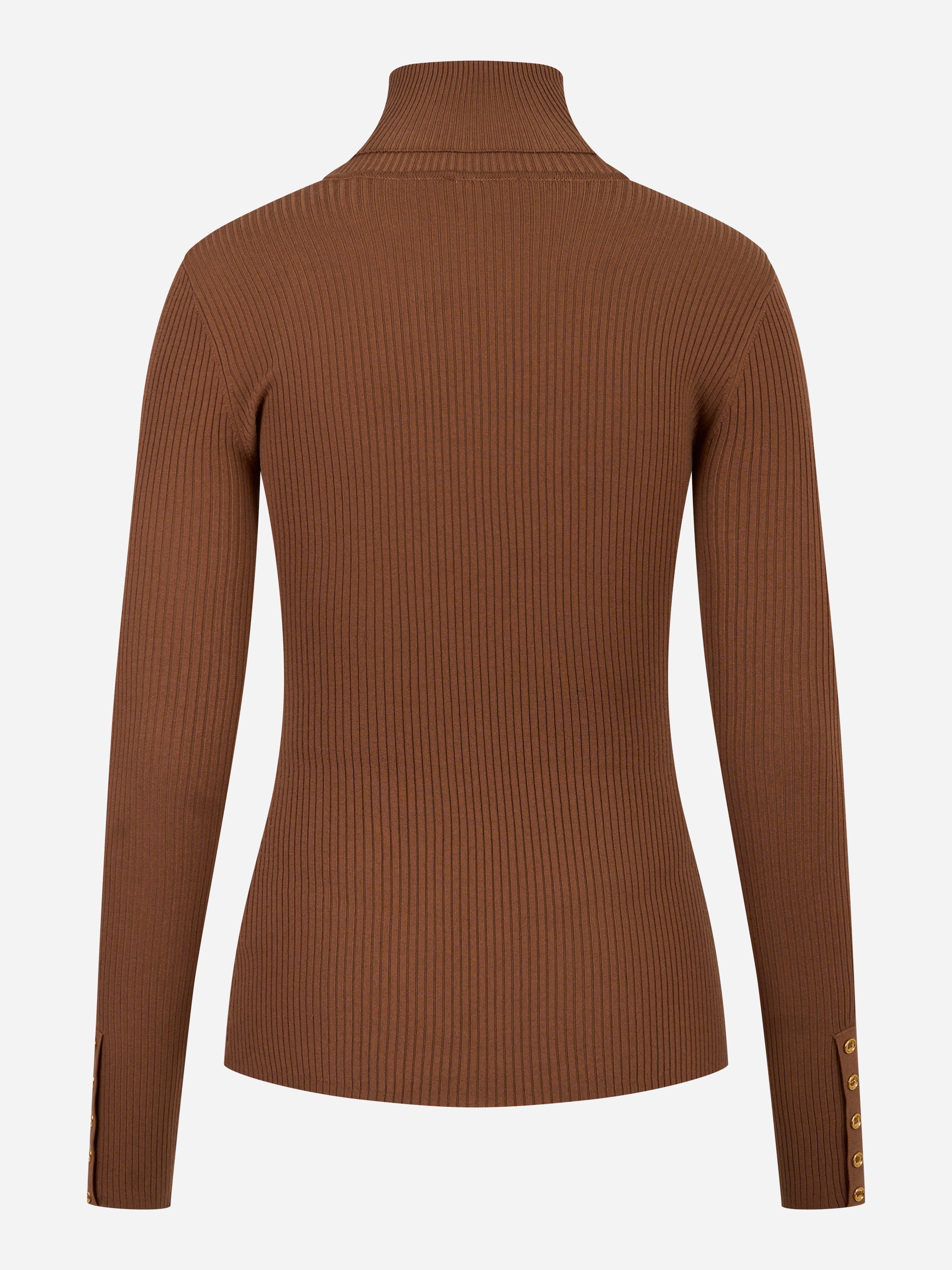 Retro della maglia a costine marrone Elisabetta Franchi a maniche lunghe