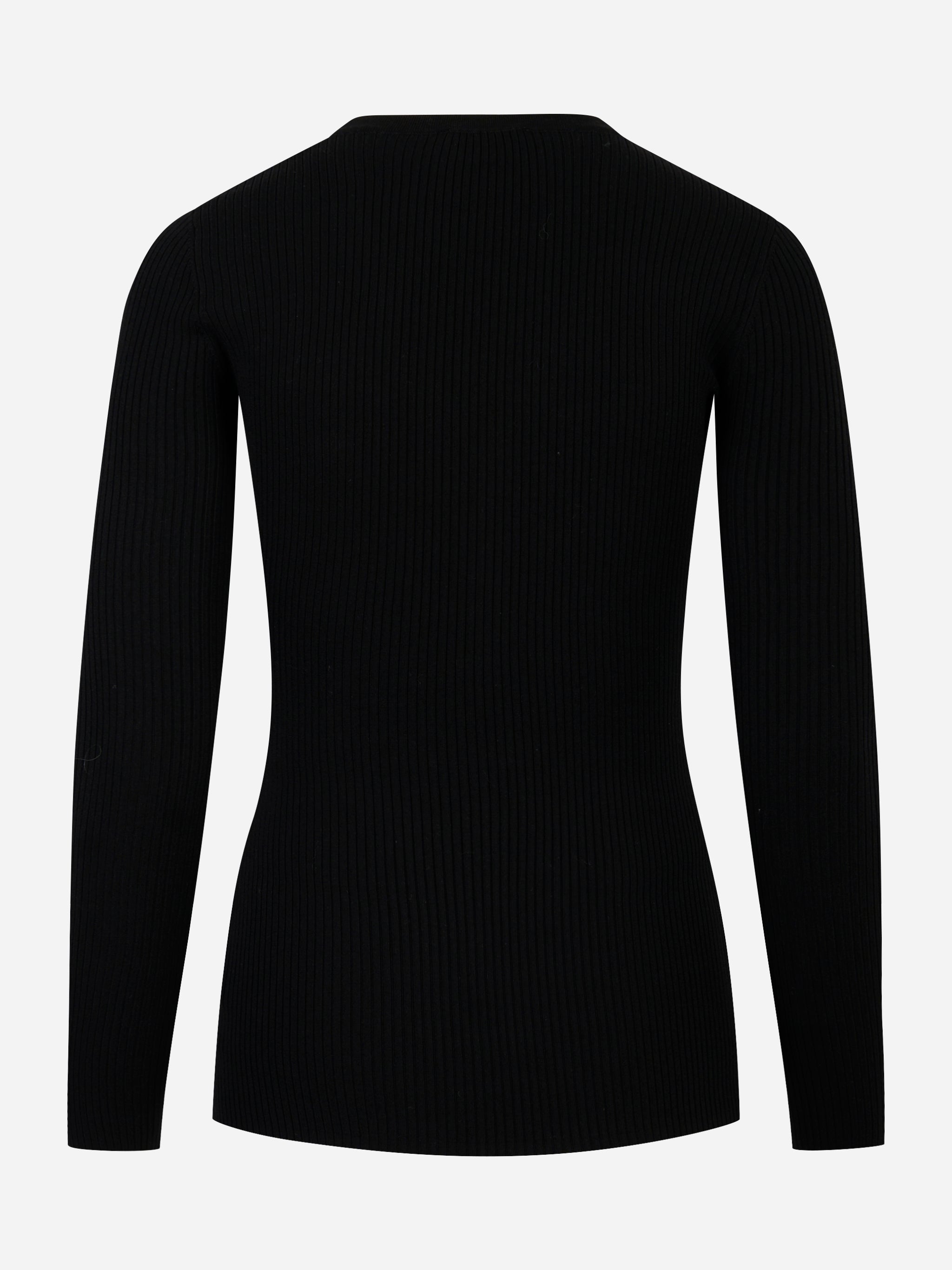Maglia a costine nera Elisabetta Franchi con maniche lunghe vista posteriore