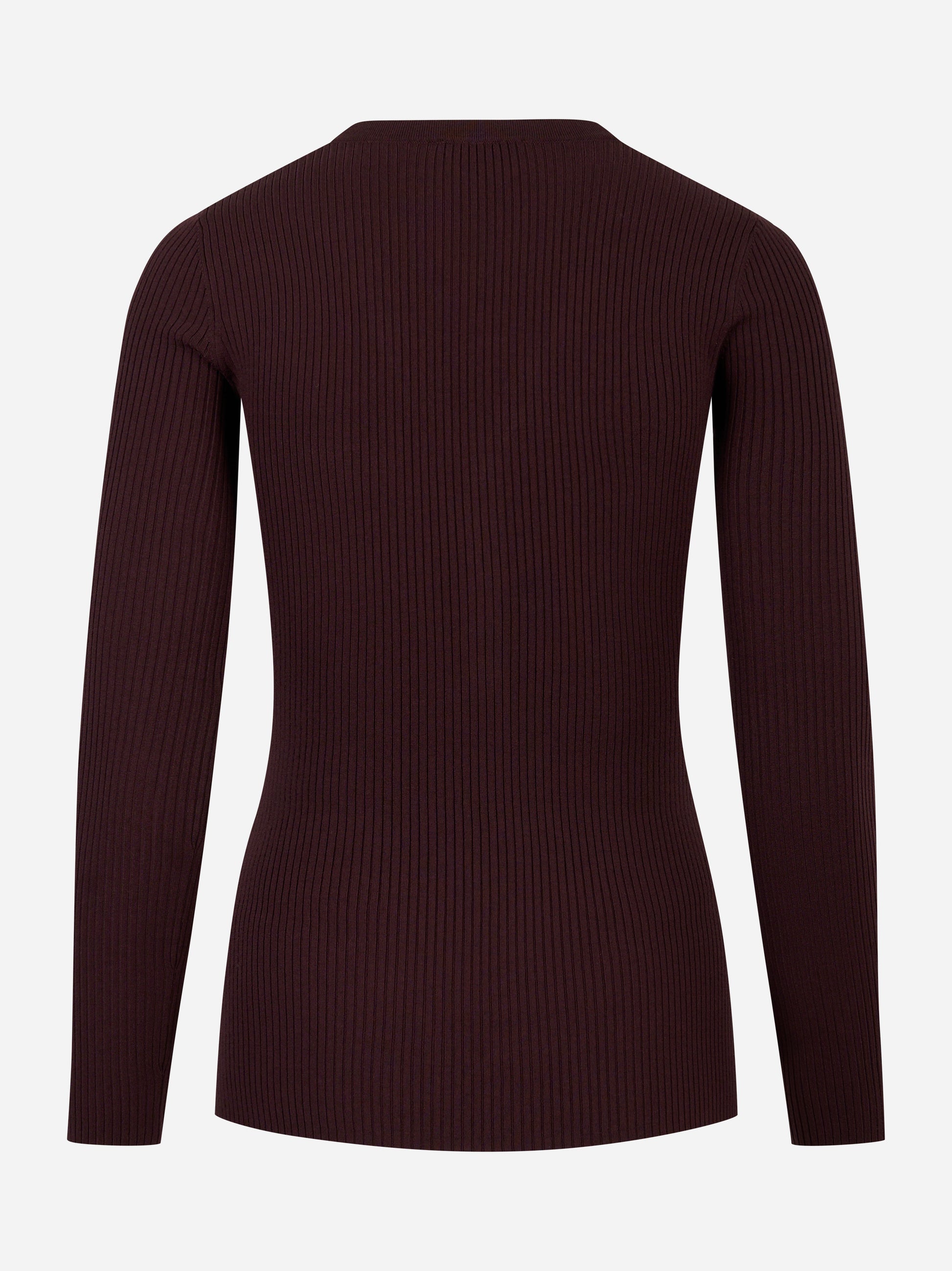 Retro maglia vinaccia a costine Elisabetta Franchi con maniche lunghe