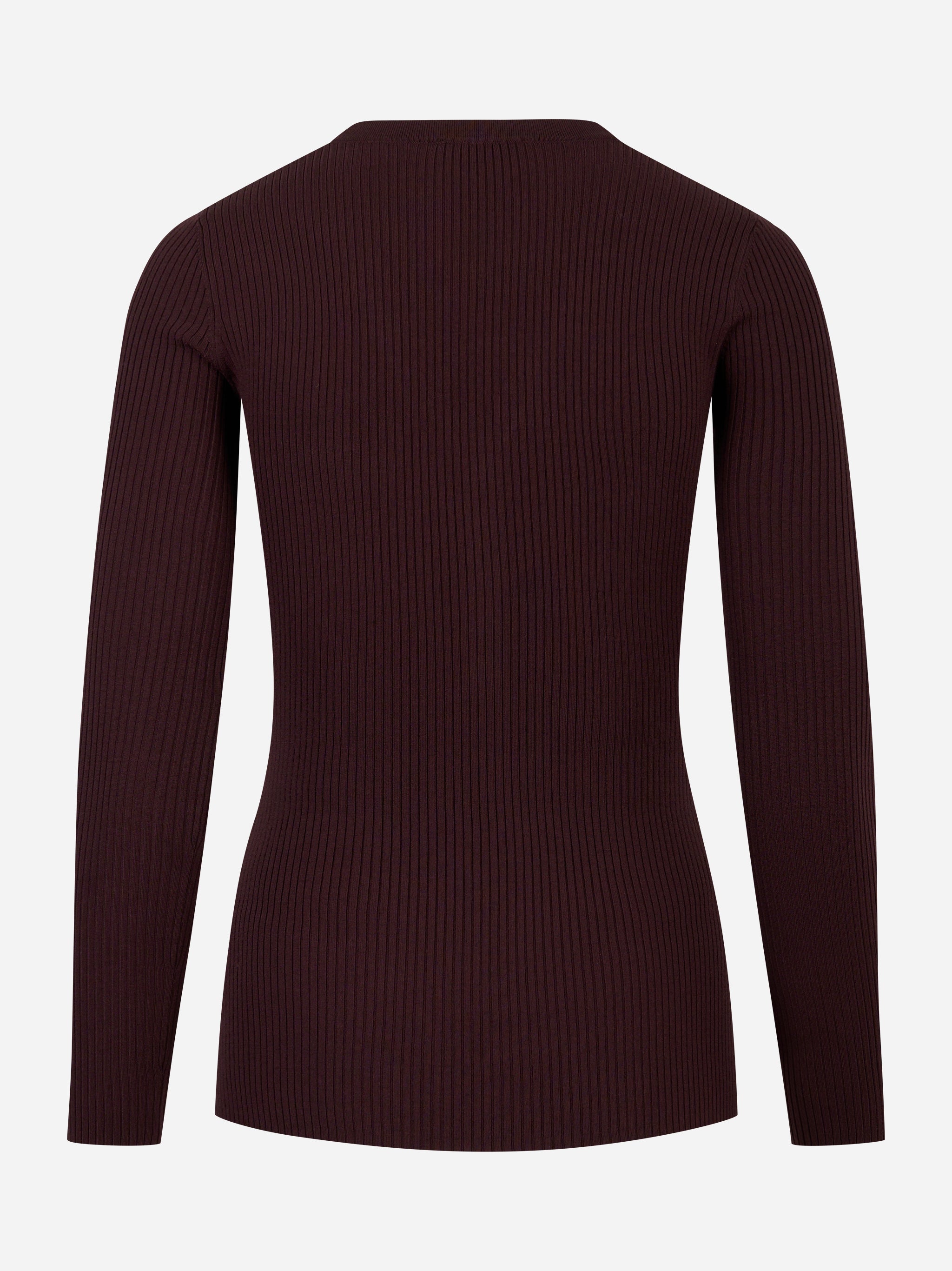 Retro maglia vinaccia a costine Elisabetta Franchi con maniche lunghe