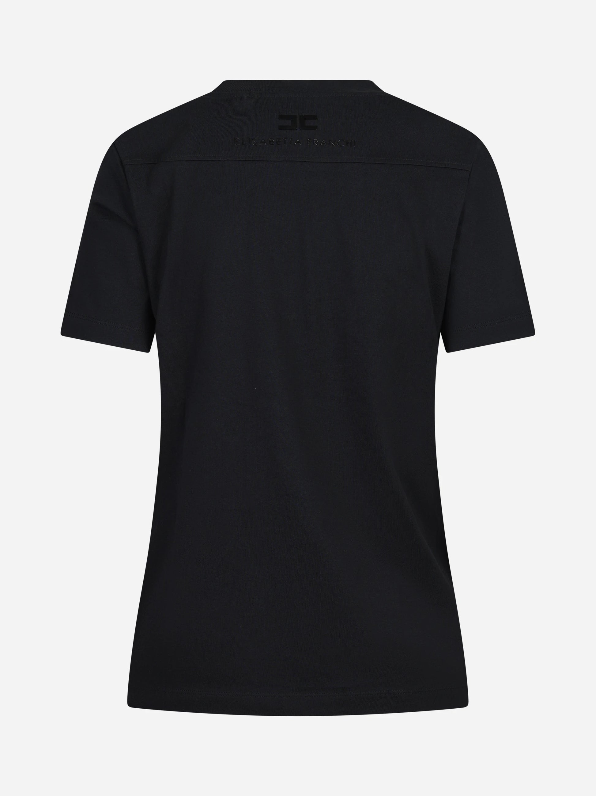 T-shirt in cotone con stampa catene nera - vista posteriore