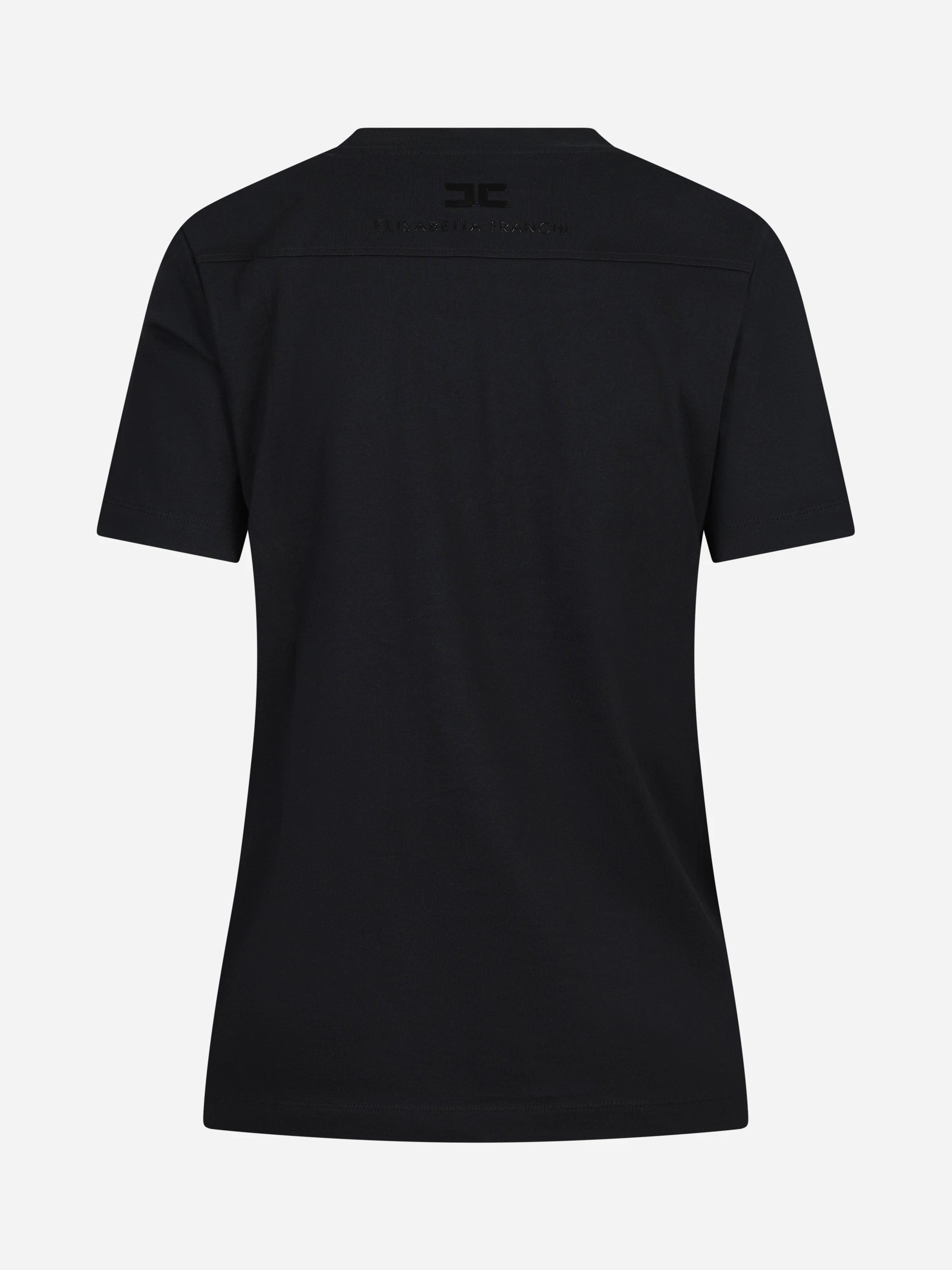 T-shirt in cotone con stampa catene nera - vista posteriore