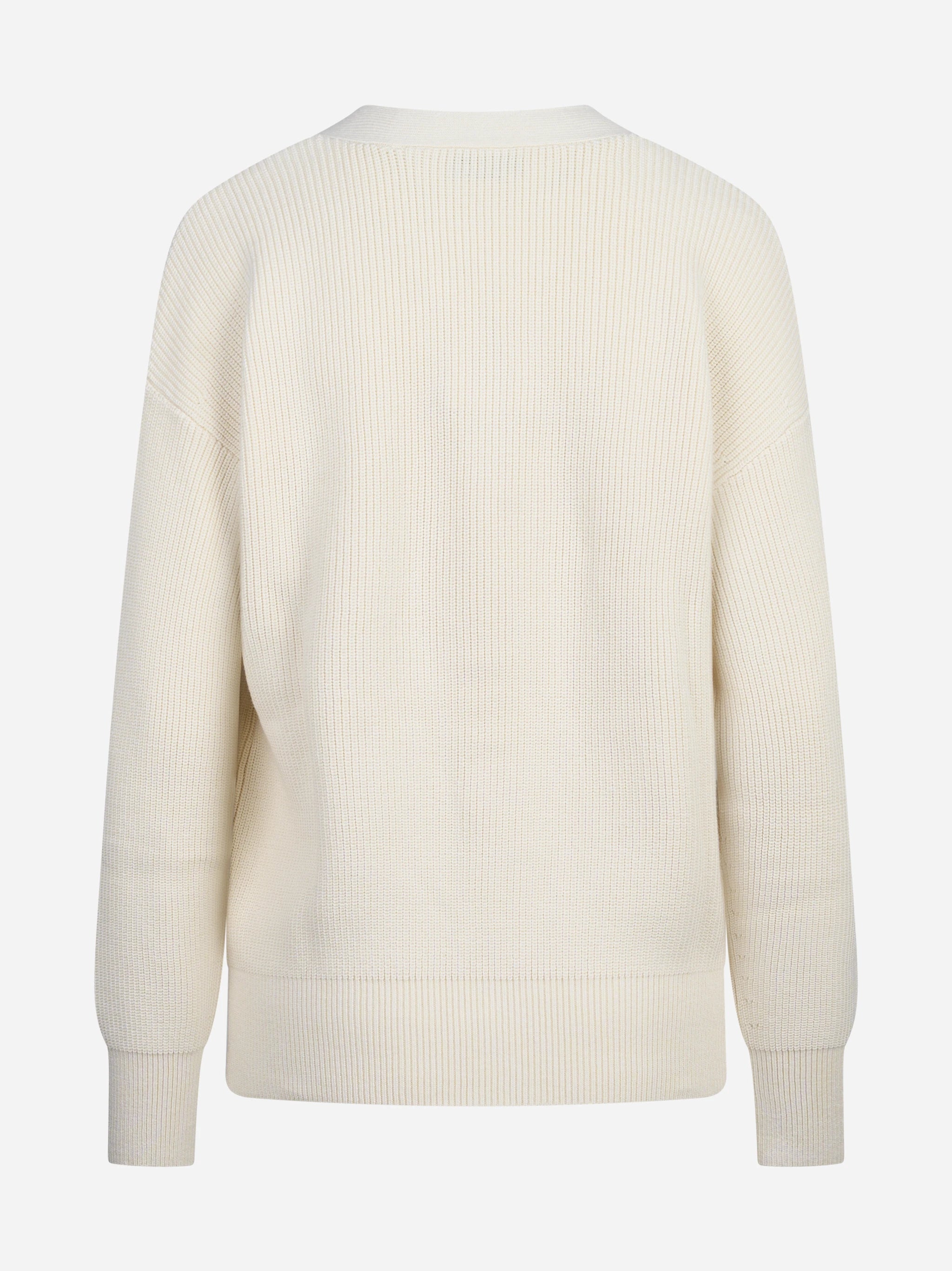 Cardigan in viscosa con bottoni gioiello avorio - vista posteriore