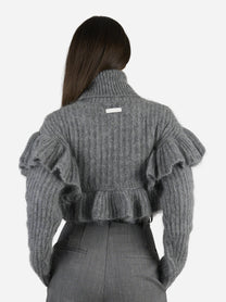 Pullover in mohair con volant - indossato, vista posteriore