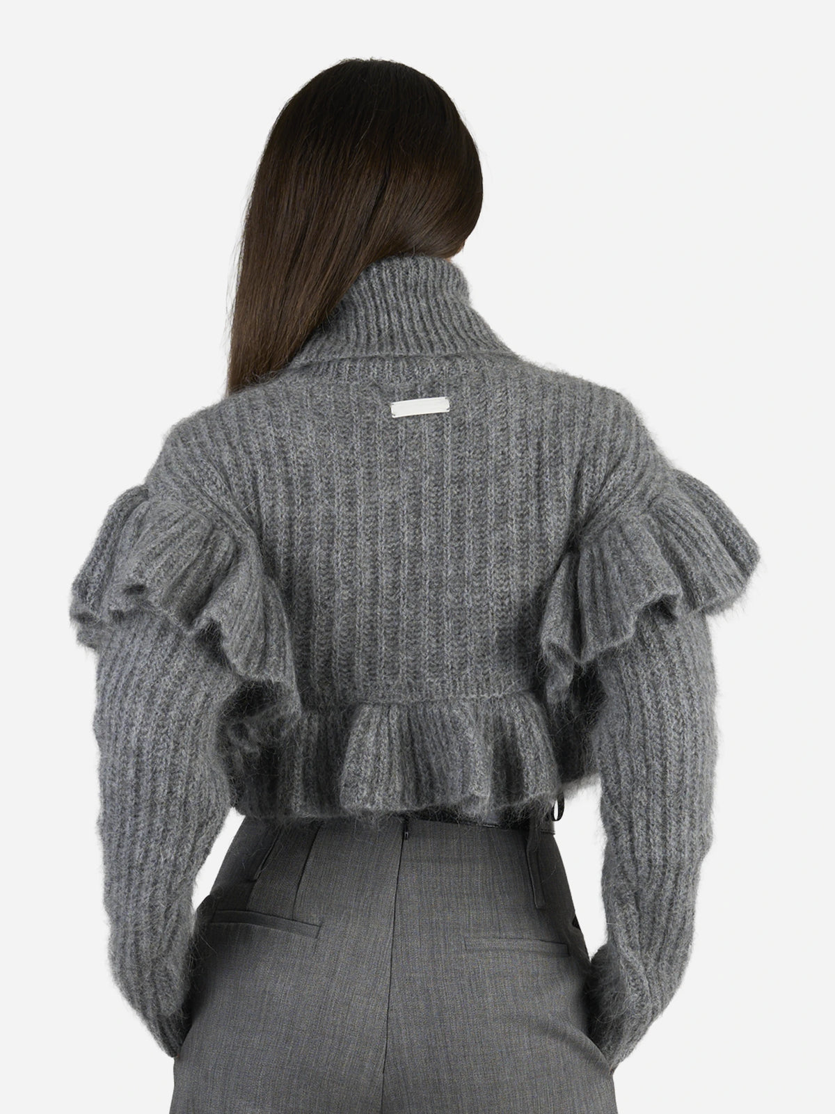 Pullover in mohair con volant - indossato, vista posteriore