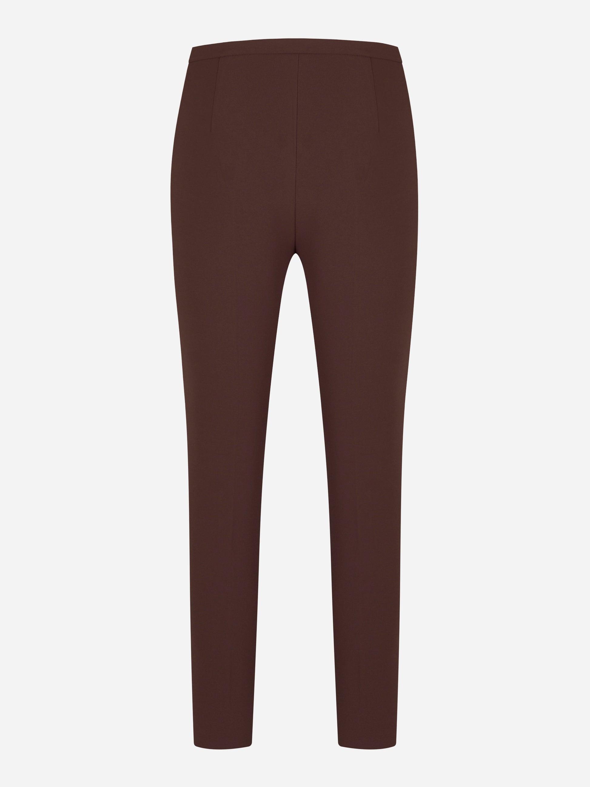 Pantaloni in doppio crepe color cioccolato Elisabetta Franchi vista posteriore