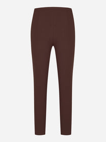 Pantaloni in doppio crepe color cioccolato Elisabetta Franchi vista posteriore