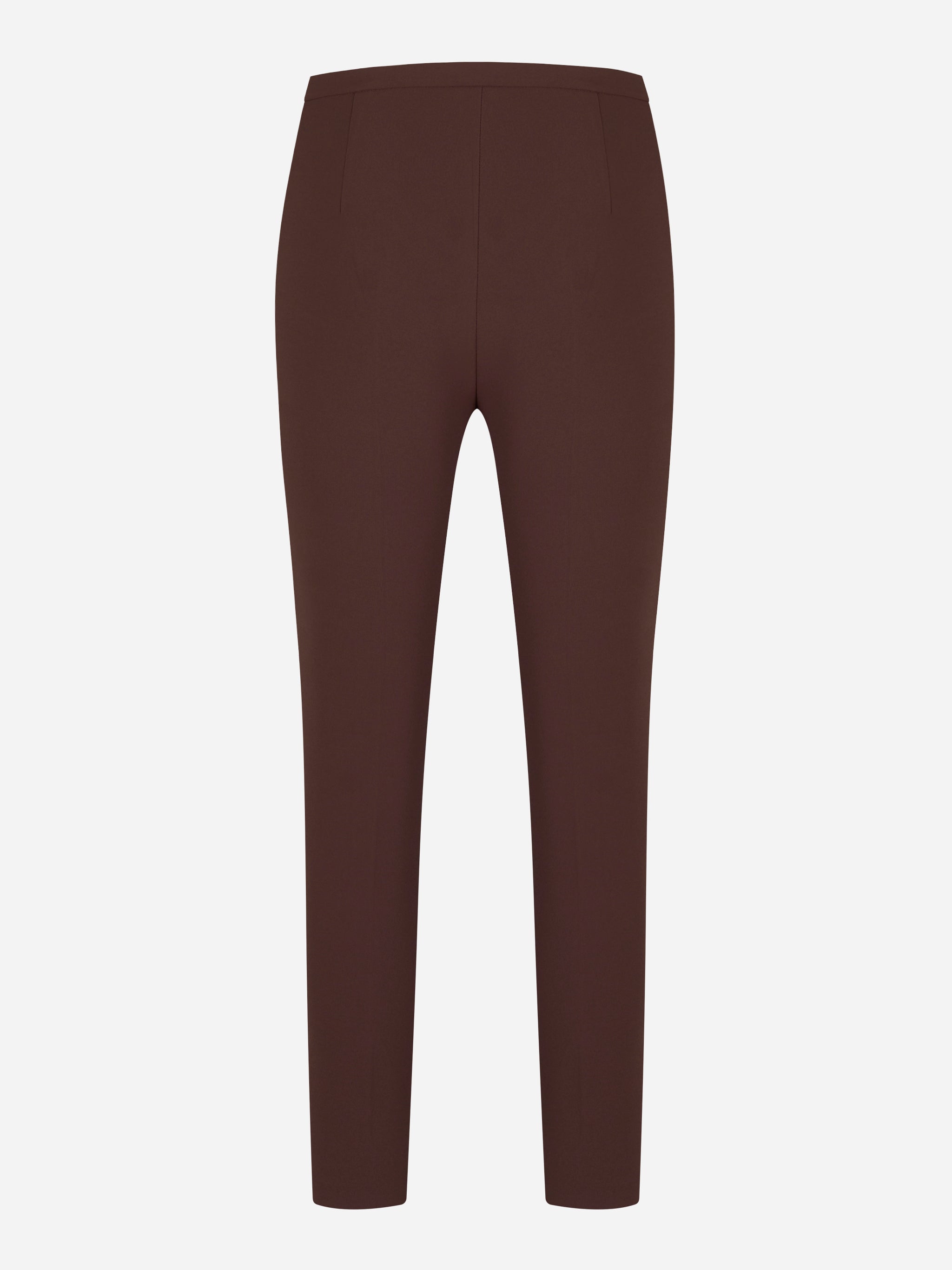 Pantaloni in doppio crepe color cioccolato Elisabetta Franchi vista posteriore