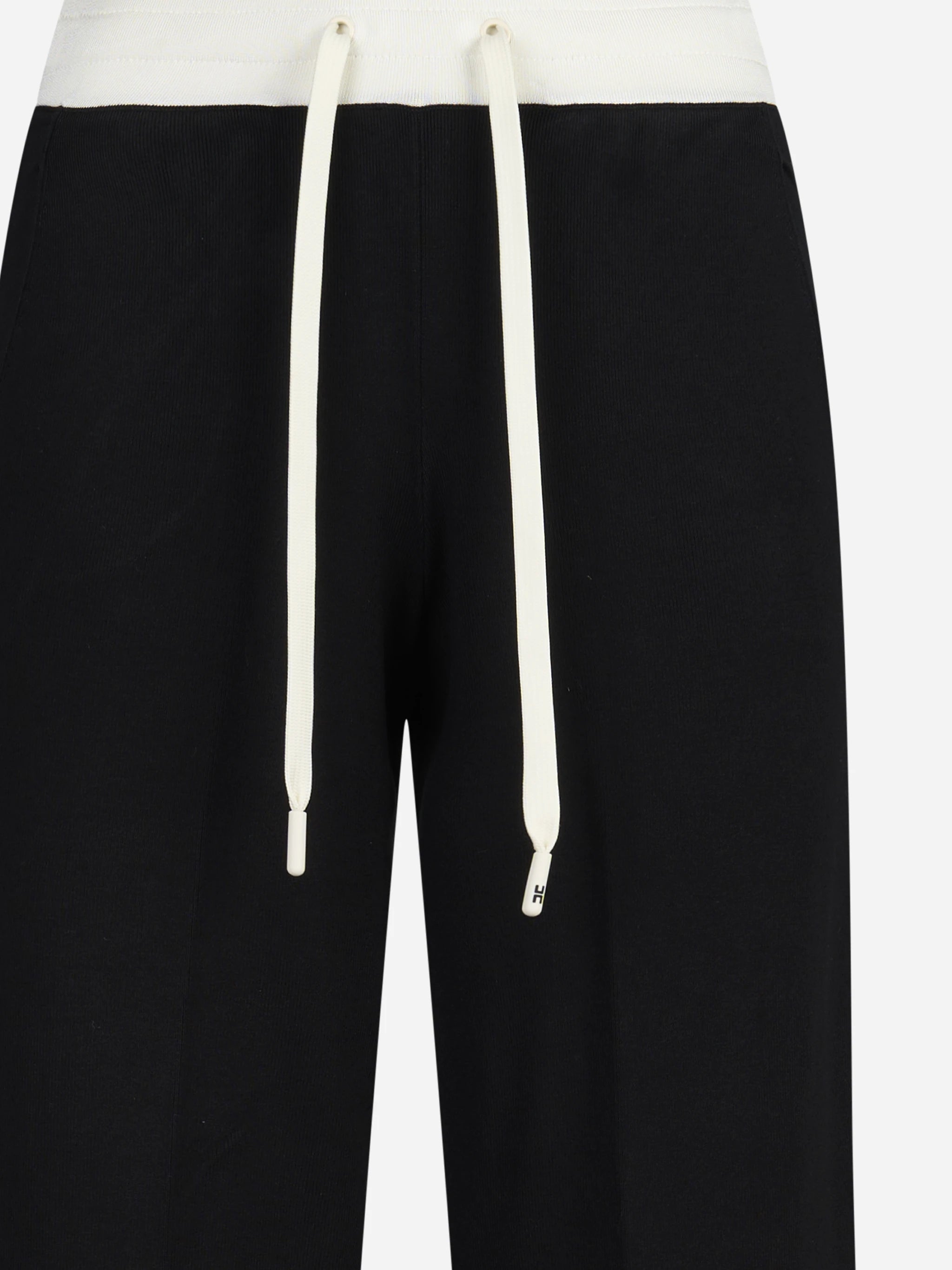 Pantaloni in maglia con logo neri e burro - dettaglio prodotto