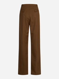Pantaloni sartoriali in gabardina color sigaro - vista posteriore