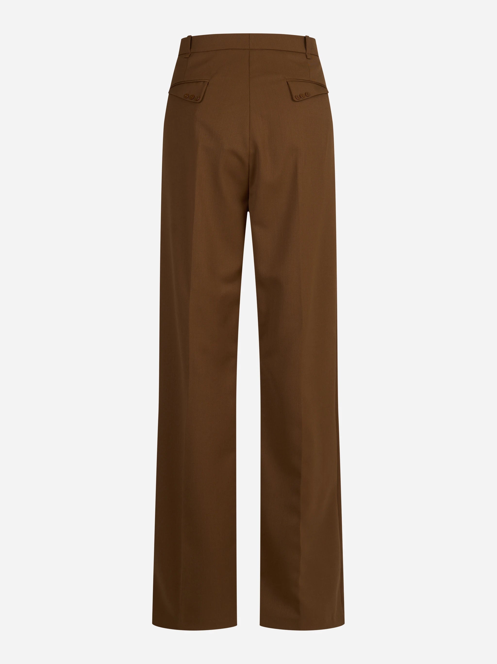 Pantaloni sartoriali in gabardina color sigaro - vista posteriore