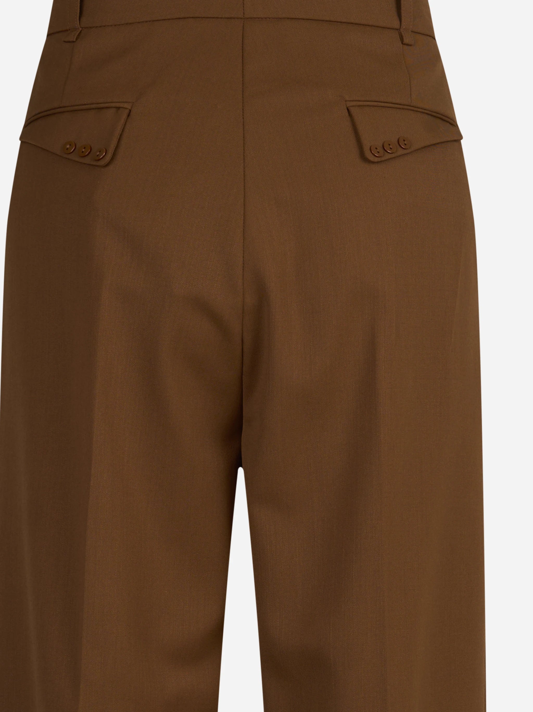 Pantaloni sartoriali in gabardina color sigaro - dettaglio prodotto