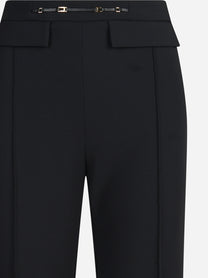 Pantaloni palazzo in doppio crêpe neri - dettaglio prodotto