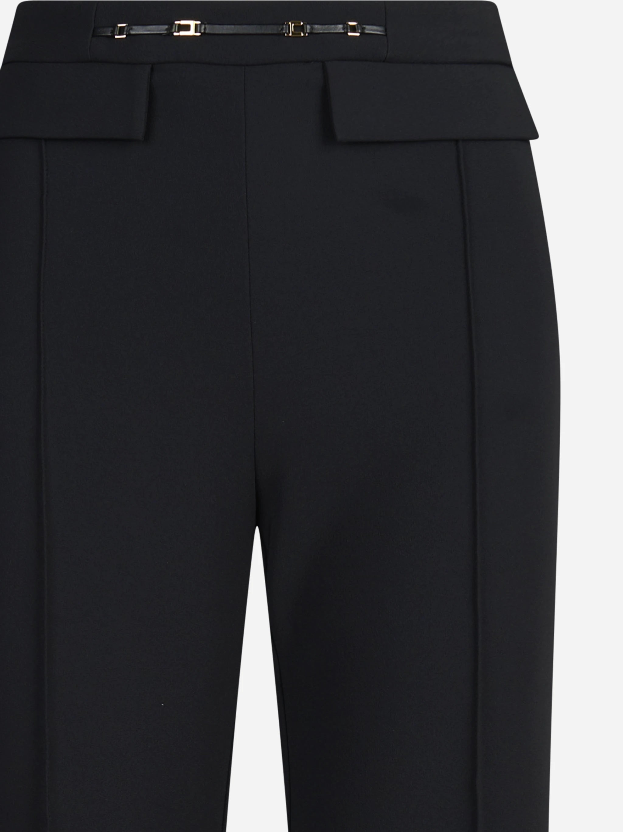 Pantaloni palazzo in doppio crêpe neri - dettaglio prodotto